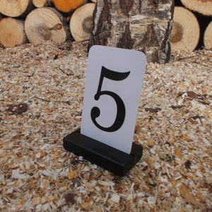 Lot de 10 marque-places NOIRS, marque-places en bois pour mariages, supports noirs, porte-numéros de table, décoration de mariage, café, mariage