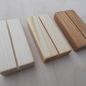 10 Wood place card holders, Restaurant table number holder, Wooden card holder, Wood sign holder, Place card holder, Wood, Photo holder