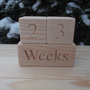 Baby Age Blocks, Baby Shower Gift, Wooden Baby Age Blocks, Handmade, Photo Prop, Wooden Toy, Baby Months Blocks, Room Decor image 4