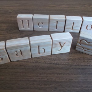 Wood name blocks, personalized wooden blocks, handmade gift, natural nursery home decor, baby shower gift, name blocks, toy, wooden toy