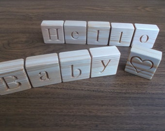 Wood name blocks, personalized wooden blocks, handmade gift, natural nursery home decor, baby shower gift, name blocks, toy, wooden toy