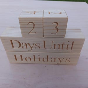 Personalized Holiday Countdown Blocks: Rustic Wood Nursery Decor