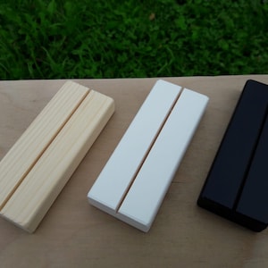 20 marque-places en bois pour mariages, porte-numéros de table de restaurant, supports en bois blancs, porte-enseigne en bois, porte-cartes noirs