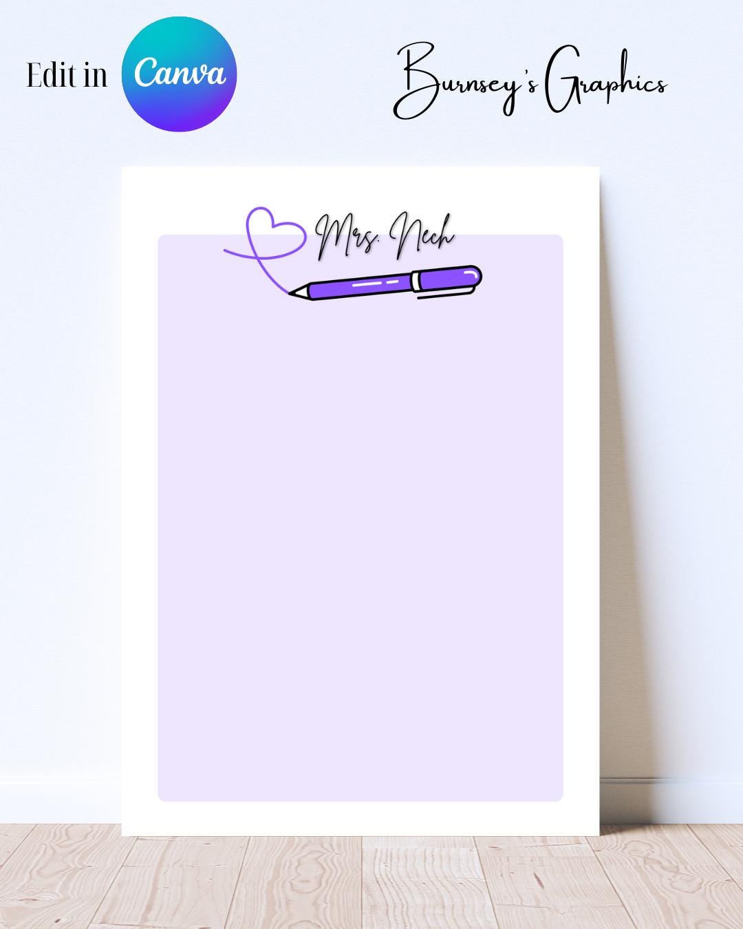 Personalized Teacher Notepad Template | Editable in Canva | 5x7 Custom ...