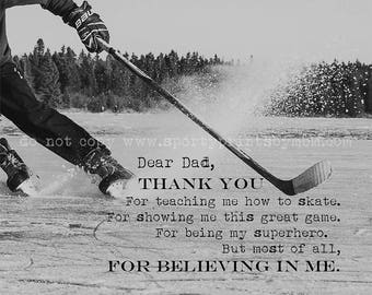 Hockey Dad Father's Day Greeting Card - Thank you for Believing in Me - 4.5x5