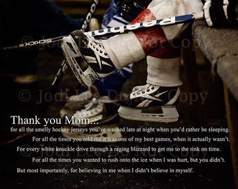 Greeting Card - Thanks Mom Hockey