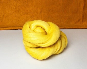 Merino Wool Roving - Sunny Yellow