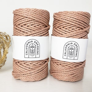 3mm Cotton Rope Twisted 3-Ply 50m recycled DIY Crafts Macrame Weaving Crochet image 3