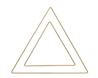 Triangle en acier doré mat enduit, pour capteurs de rêves, cintre mural en macramé, couronne de fleurs, artisanat, décoration, décoration de l’Avent, en 20 et 30 cm