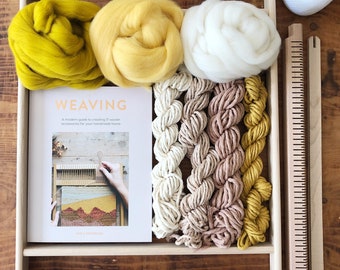 Weaving Loom Kit  | Yosemite Yellow | Small rectangular lap loom | Learn to frame weave | Tapestry Weaving | Beginners learn to weave