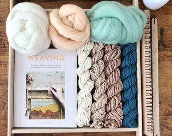 Weaving Loom Kit  | Venice Blue | Small rectangular lap loom | Learn to frame weave | Tapestry Weaving | Beginners learn to weave