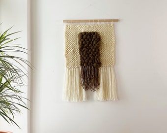 THE PORTAL | woven minimalistic wall hanging in carob brown