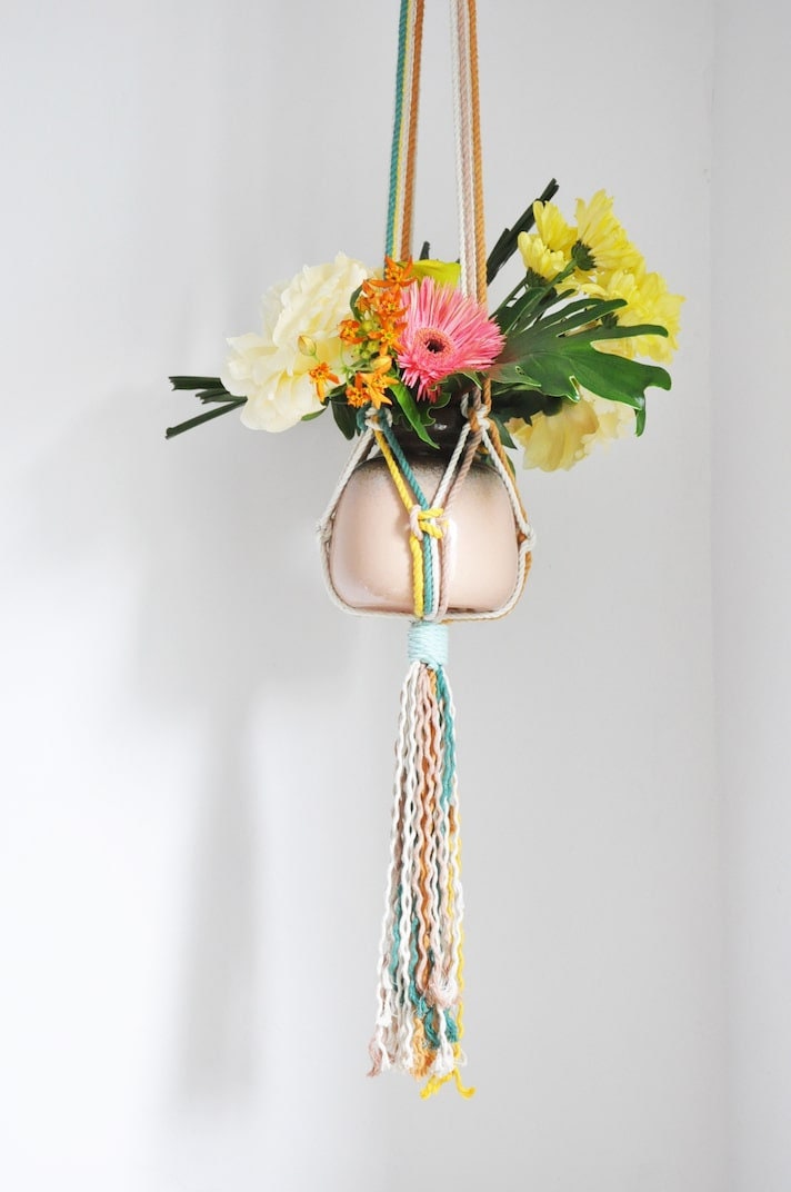 Odilon Céladon Suspension Pour Plante en Macramé