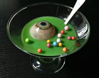 Halloween, postre gore, ojo, silicona de platino