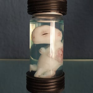 White Little Baby Dragon Fetus In Jar Foetus Test tube Experiment Fantasy Gifts Reptile Platinum silicone Realism FX