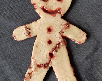 Halloween, galleta de jenjibre, Imán, simula piel humana, 11cm