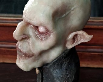 Nosferatu Vampire Platinum Silicone Bust 9", Classic Dracula Horror Statue, Gothic Movie Prop Art Collectible Gift