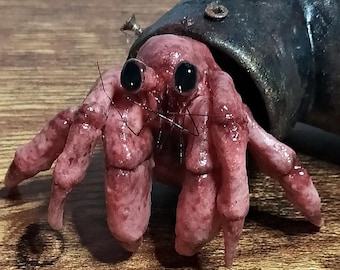 Cangrejo ermitaño en tubería, Silicona platino, animales marinos, Acuario, Steampunk
