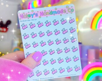 Pink Binder Clips Stickers - HHCO 131