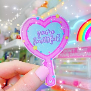RTS - You're Beautiful Mirror - Sticker étoile scintillante - *Non étanche*