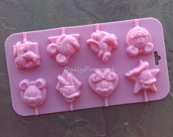 Mickey Minnie Mouse Goofy Donald Daisy Duck Popsicle Pop Siliconen Mal Bakvormen Taart Gebak Snoep Lolly IJs Zeep maken Food Craft