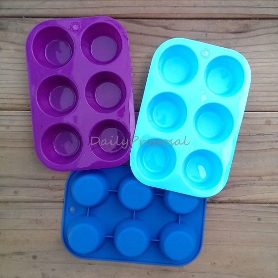 FINAL SALE Small 6 Cavity Round Tapered Silicone Mold Chocolate Cookie  Brownie Cupcake Muffin Cake Candy Ice Cream Custard Soap Making Tray 