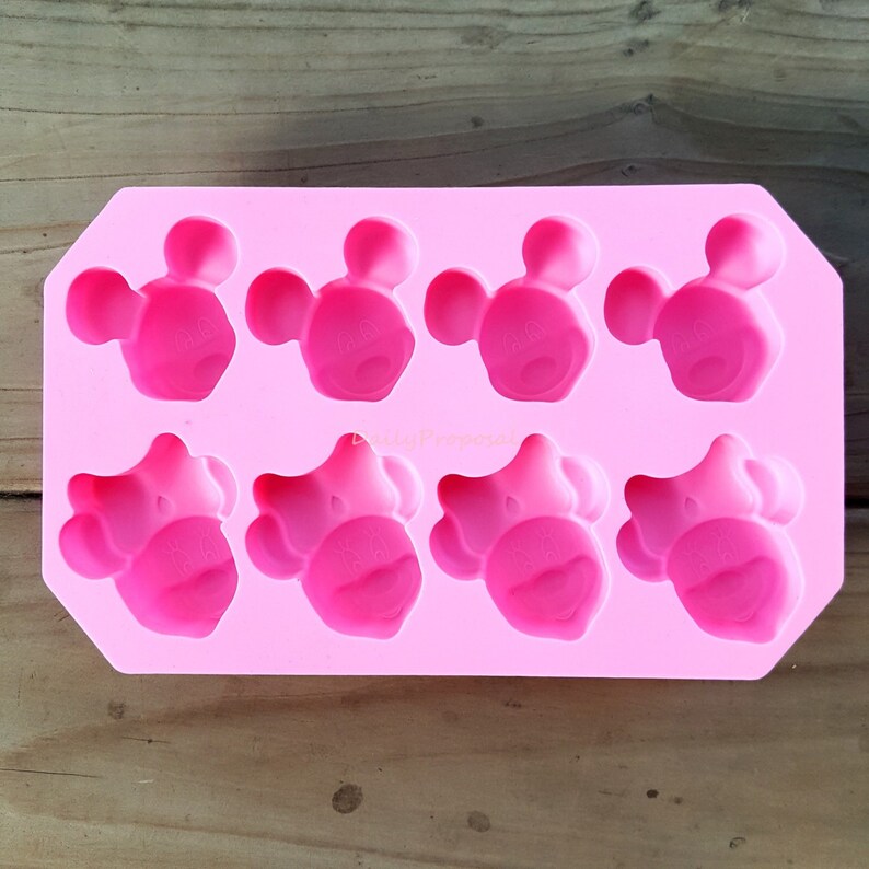 4 Mickey & 4 Minnie Cavity Mouse Silicone Mold Tray Pastry Etsy