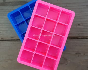 15-Cavity Small Ice Cube Square Silicone Mold with Lid Options Soap Making Pastry Chocolate Candy Butter Mould Tray Homemade Food Craft