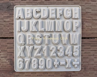 FINAL SALE Small Alphabet Uppercase Letters Number & Symbol Silicone Mold Chocolate Candy Ice Soap Making Fondant Decoration Icing Sugar Art