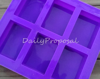 6 holtes Rechthoek Rechthoekige Siliconen Mal Bakvormen Bakken Taart Chocolade Brownie Candy Bar Zeep Maken Mould Lade Zelfgemaakt Food Craft DIY