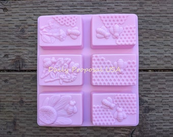6 holtes honingraat bij rechthoek reep siliconen mal chocolade gebak decoratie ijs snoep boter gelatine zeep maken zelfgemaakte mal lade