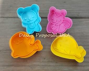 4 stuks rijst schimmel cookie press pack beer eekhoorn zeeleeuw walvis vorm Onigiri sushi pers Bento maken schimmel badbom