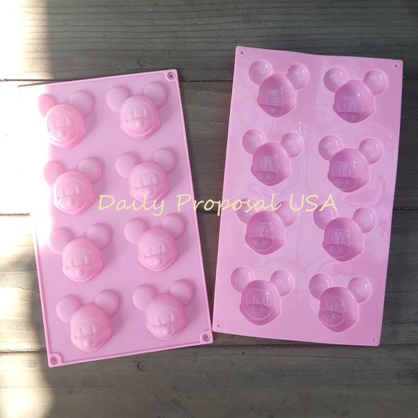 8 Mickey Mouse Silicone Mold Tray Pastry Candy Cookie Butter Ice Soap Making Mould Tray Food Craft