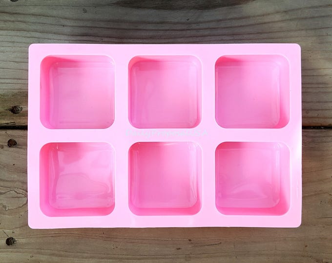 6 Cavity Square Silicone Mold Rounded Corner Bakeware Baking Brownie ...