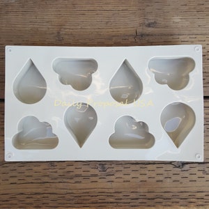 8 Cloud Rain Drop Silicone Mold Pastry Chocolate Brownie Candy Gelatin Ice Cream Bar Soap Making Mould Tray Homemade Food Craft DIY