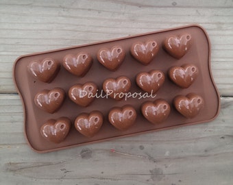 15 Heart with Water Drop Silicone Mold Chocolate Cake Candy Pastry Ice Butter Gelatin Soap Making Homemade Craft Mould DIY