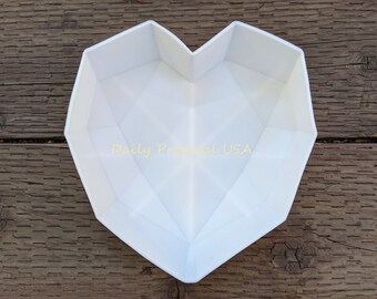 EINDVERKOOP Groot hart diamanten edelsteen siliconen mal chocoladetaart gebak brownie ijs gelatine zeep maken taartdecoratie fondant ambacht