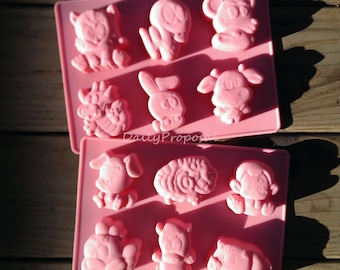 12 Chinese Animal Zodiac Silicone Mold Horoscope Bakeware Baking Cookie Cake Pastry Chocolate Brownie Candy Butter Jello Ice Cream Tray