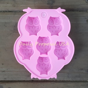 6 Owl Cavity Silicone Mold Bakeware Cake Pastry Candy Flavor Ice Maker Tray Soap Making Homemade Food Craft