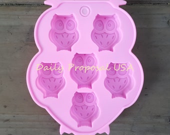 6 Uil Holte Siliconen Mal Bakvormen Cake Gebak Snoep Smaak IJsmaker Lade Zeep Maken Zelfgemaakte Voedsel Craft