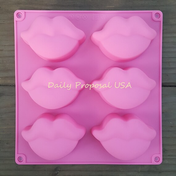 6 Cavity Lips Silicone Mold Bakeware Chocolate Brownie Candy Jello Ice Cream Bar Soap Making Mould Tray Homemade Food Craft DIY