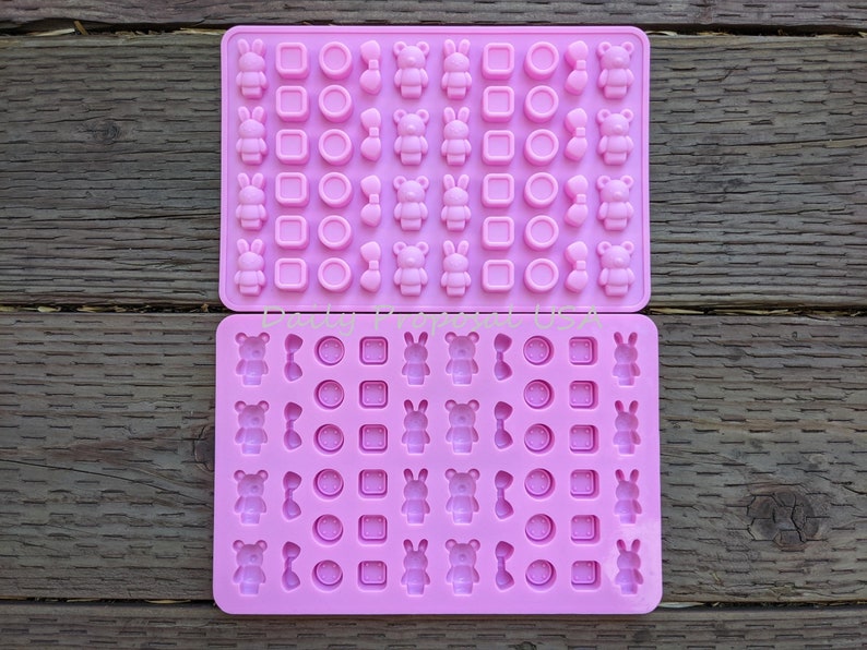 Mini silikonform kanin höra katt morot daisy äpple stjärna nyckelpiga kokong banan bär äpple choklad godis gelatin is tvål hemgjort hantverk Bear Bunny Button