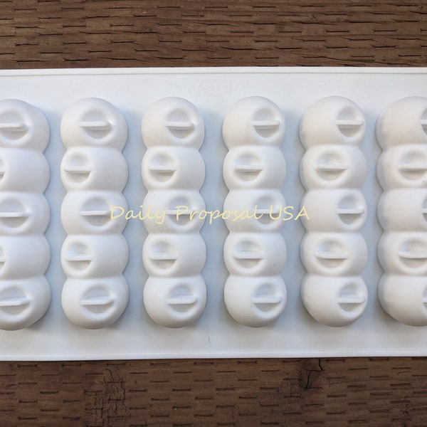 FINAL SALE 6 3D Connected Concave Round Silicone Mold Pastry Dessert Chocolate Candle Candy Ice Gelatin Soap Making Homemade Mould Tray