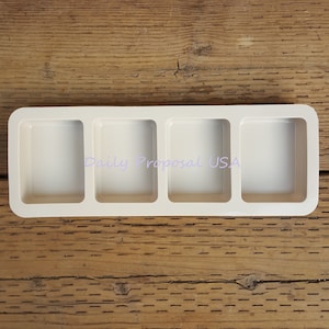 4 Cavity Rounded Corner Rectangle Silicone Mold Soap Making Pastry Brownie Ice Cube Butter Candy Jelly Chocolate Mould Tray Homemade Craft