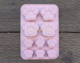 10 moldes de silicona con forma de pata grande y pequeña para perro y gato, molde para Chocolate, pastelería, gelatina, hielo, galleta, mantequilla, jabón, molde moldeado, bandeja