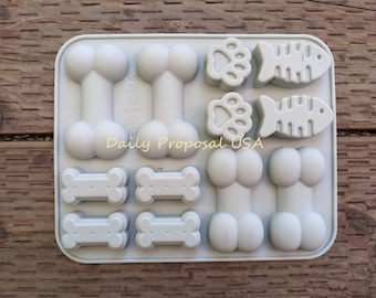 Molde de silicona para galletas de hueso de perro mediano y pequeño