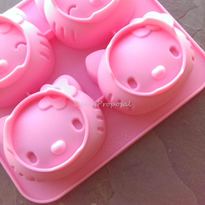 4 Cavity Large Hello Kitty Silicone Mold Bakeware Cake Brownie Etsy