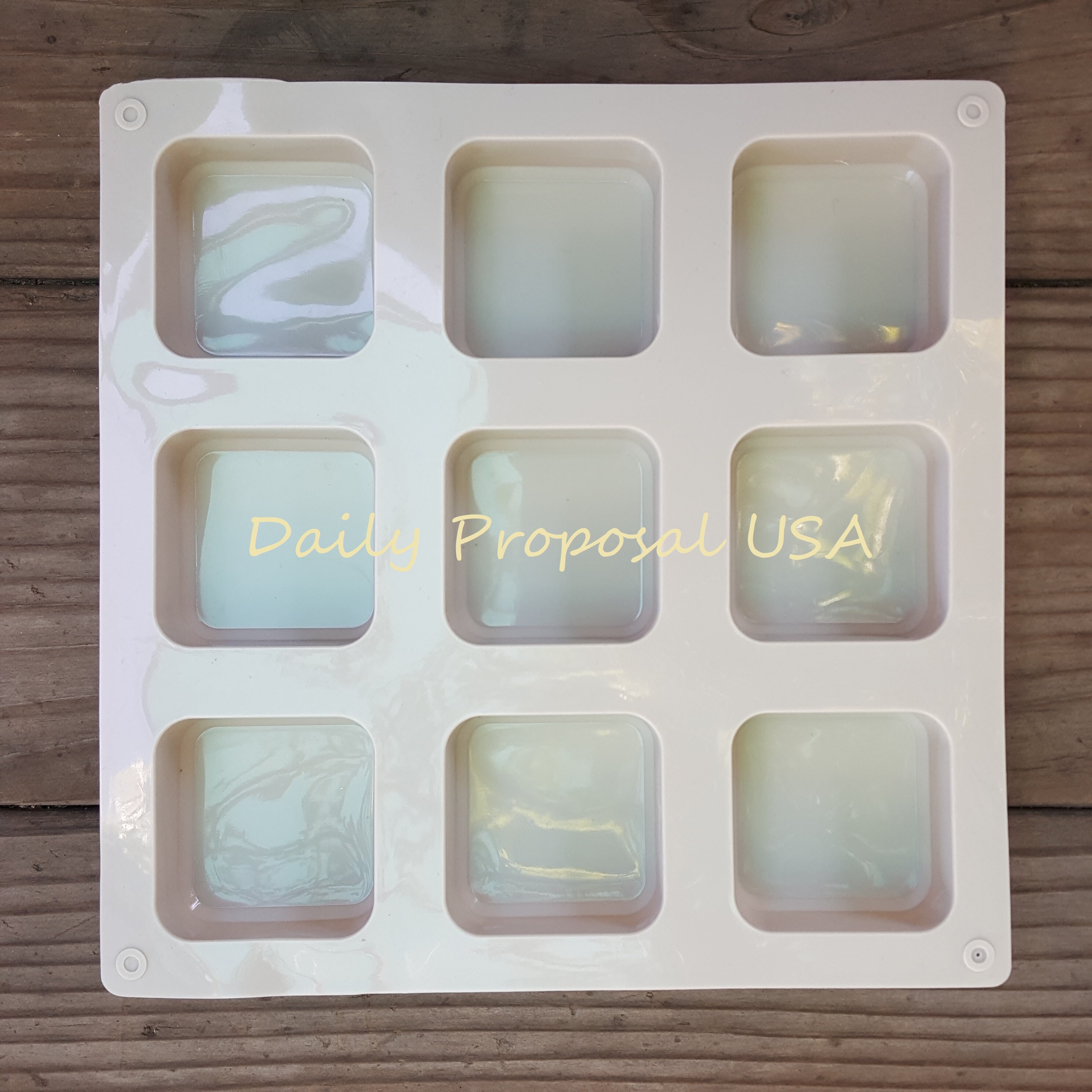 9 Cavity Square Silicone Mold Mid Size Rounded Corner Etsy