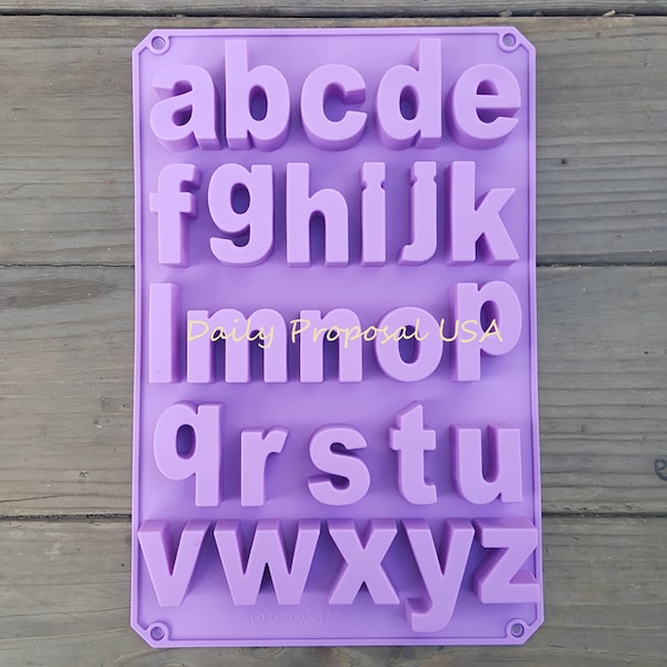 26 Grande lettre de l'alphabet minuscule Moule en silicone Ustensiles de cuisson Gâteau au chocolat Pâtisserie Bonbons Glace Beurre Fabrication de savon Moule maison Plateau Artisanat