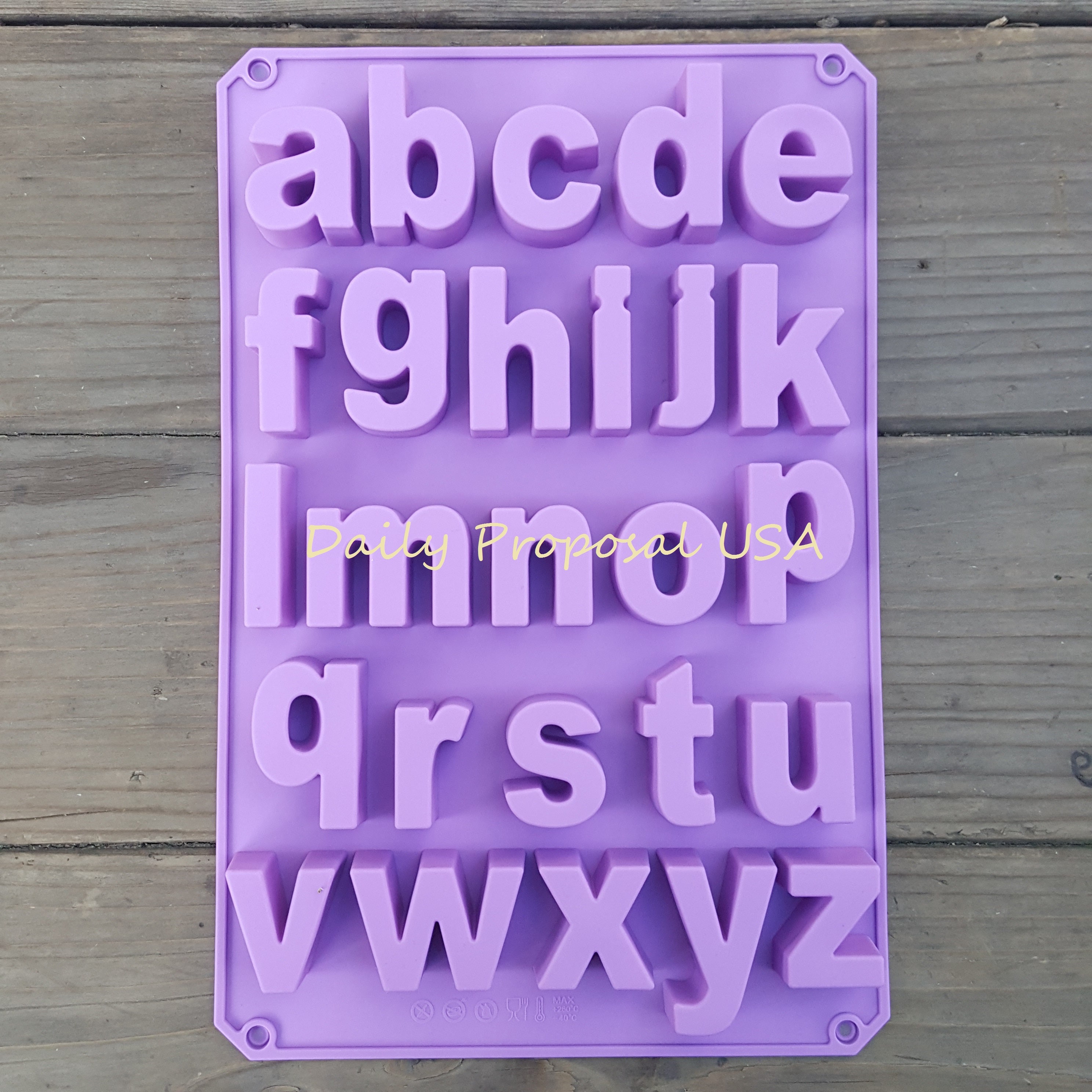 Striped Baby Block Alphabet - Silicone Mold –